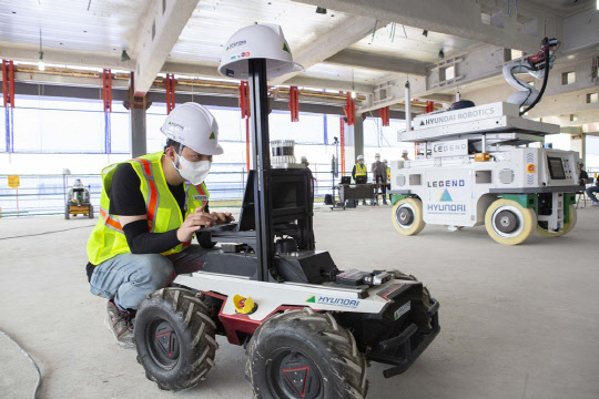 현대건설 로보틱스 시연회. <현대건설 제공>